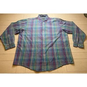 Alexander Julian Colours Shirt Men Sz XL Multicolor Plaid Long‎ Sleeve Button Up